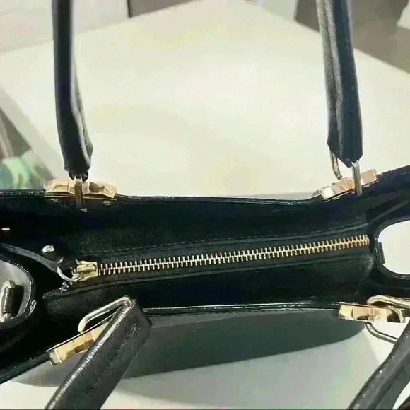 BORCE IN PELLE VENICE LEATHER  BLACK LUXURY SATCHELL SHOULDER BAG - Picture 7 of 16